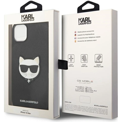 Kup Etui Karl Lagerfeld KLHCP14MSAPCHK Apple iPhone 14 Plus / 15 Plus hardcase černý/black Saffiano Choupette Head Patch - KLD997 - {ean13} - Sklep Home Screen