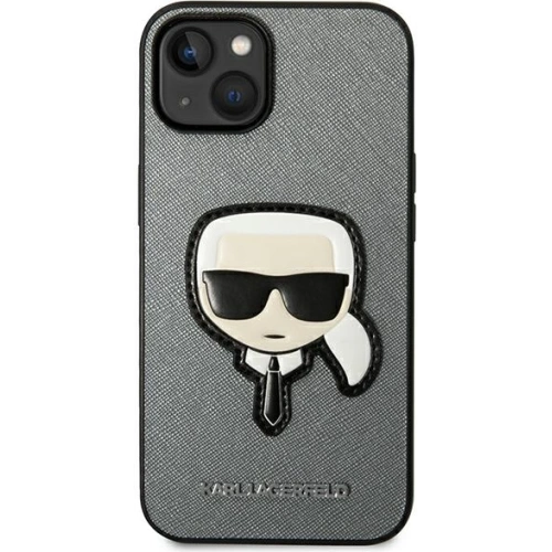 Kup Etui Karl Lagerfeld KLHCP14MSAPKHG Apple iPhone 14 Plus / 15 Plus argintiu/silver hardcase Saffiano Patch-ul capului lui Karl - KLD998 - {ean13} - Sklep Home Screen