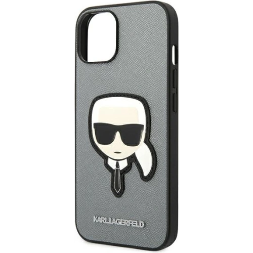 Kup Etui Karl Lagerfeld KLHCP14MSAPKHG Apple iPhone 14 Plus / 15 Plus srebrny/silver hardcase Saffiano Karl`s Head Patch - KLD998 - {ean13} - Sklep Home Screen