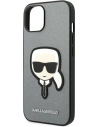 Kup Etui Karl Lagerfeld KLHCP14MSAPKHG Apple iPhone 14 Plus / 15 Plus srebrny/silver hardcase Saffiano Karl`s Head Patch - KLD998 - {ean13} - Sklep Home Screen