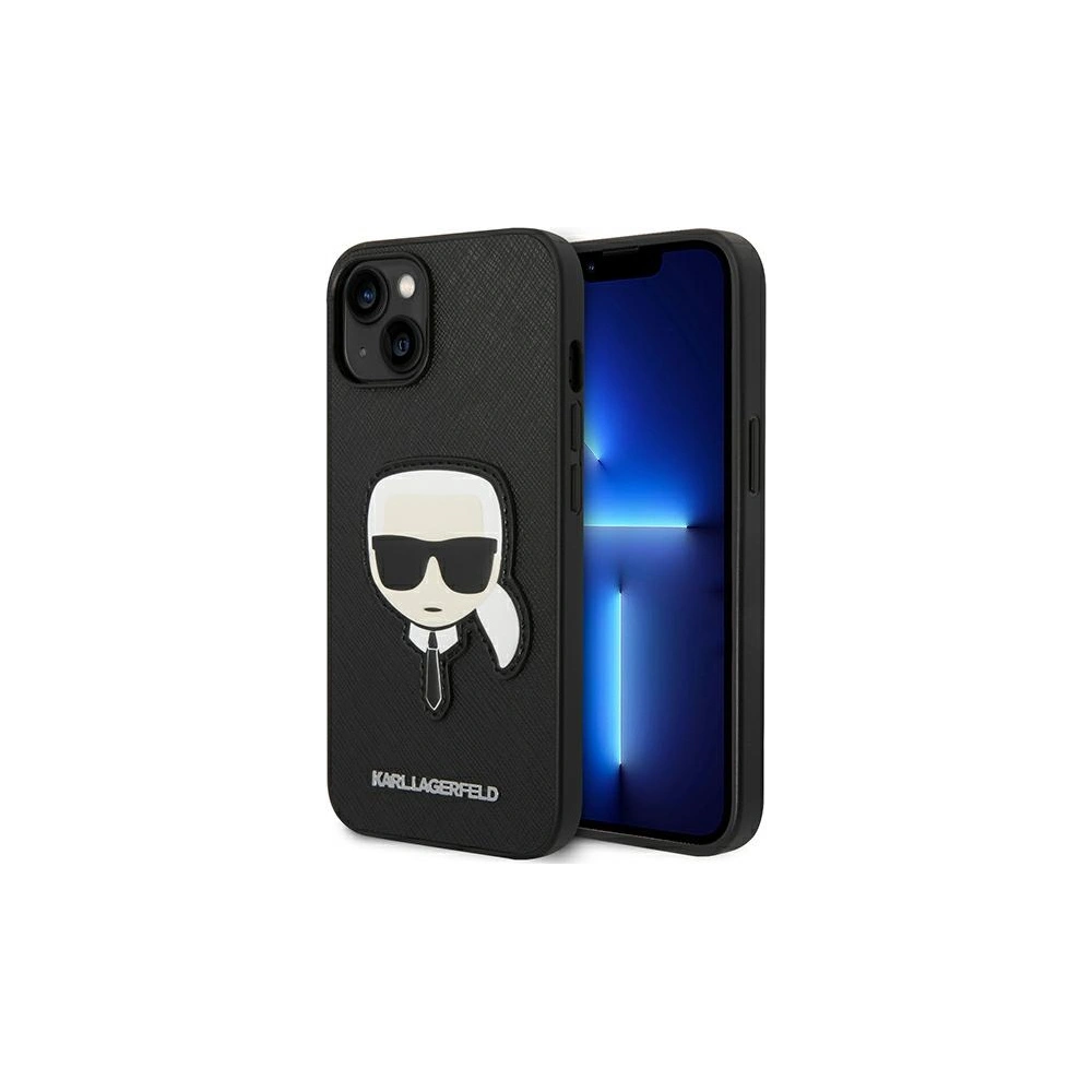 Etui Karl Lagerfeld KLHCP14MSAPKHK Apple iPhone 14 Plus / 15 Plus czarny/black hardcase Saffiano Karl`s Head Patch