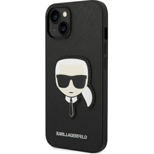 Etui Karl Lagerfeld KLHCP14MSAPKHK Apple iPhone 14 Plus / 15 Plus czarny/black hardcase Saffiano Karl`s Head Patch