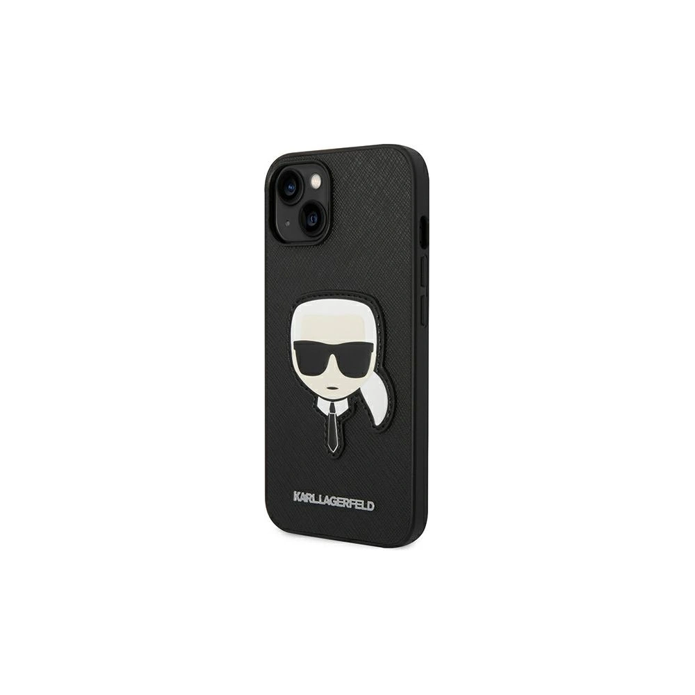 Etui Karl Lagerfeld KLHCP14MSAPKHK Apple iPhone 14 Plus / 15 Plus czarny/black hardcase Saffiano Karl`s Head Patch
