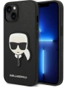 Case Karl Lagerfeld KLHCP14SSAPKHK Apple iPhone 14 schwarz/black hardcase Saffiano Karl`s Head Patch