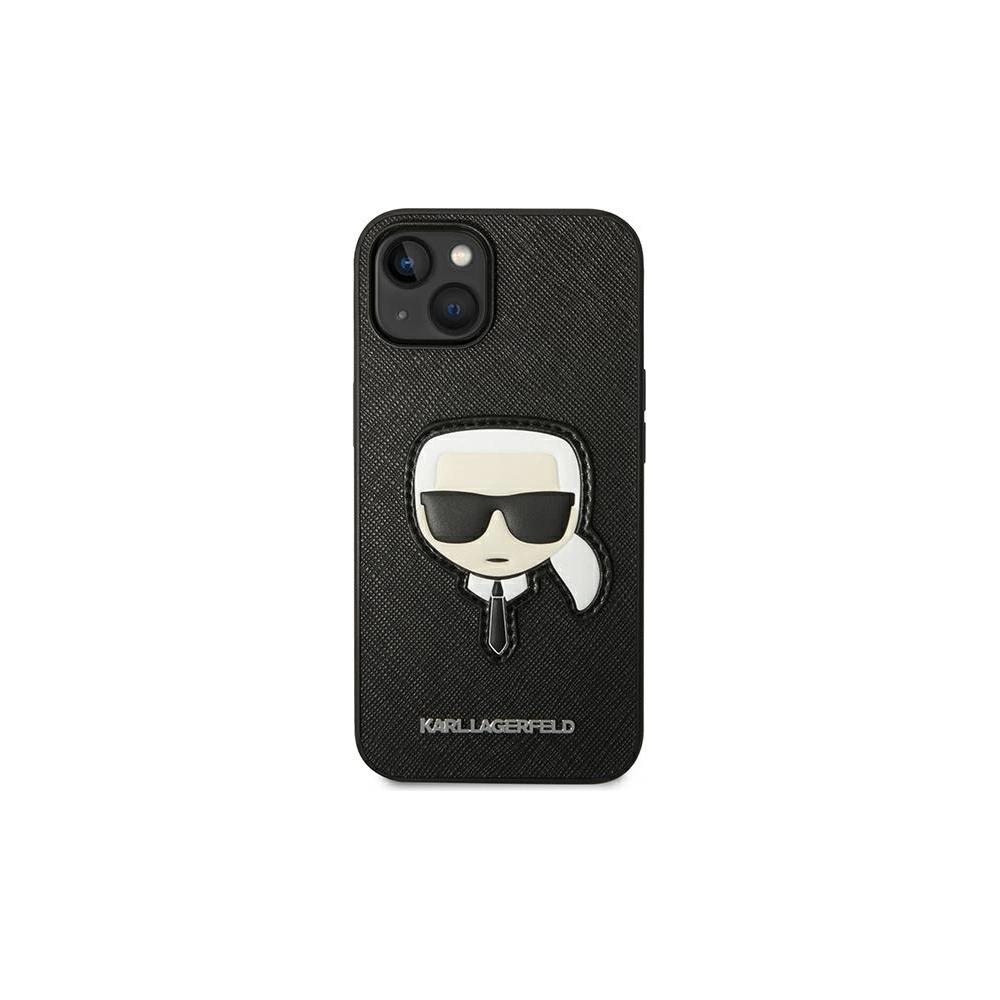 Etui Karl Lagerfeld KLHCP14SSAPKHK Apple iPhone 14 czarny/black hardcase Saffiano Karl`s Head Patch