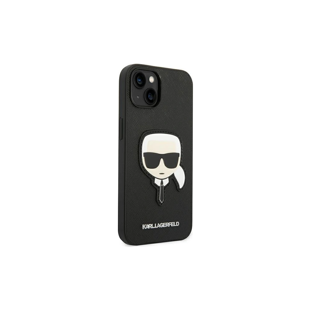 Etui Karl Lagerfeld KLHCP14SSAPKHK Apple iPhone 14 czarny/black hardcase Saffiano Karl`s Head Patch