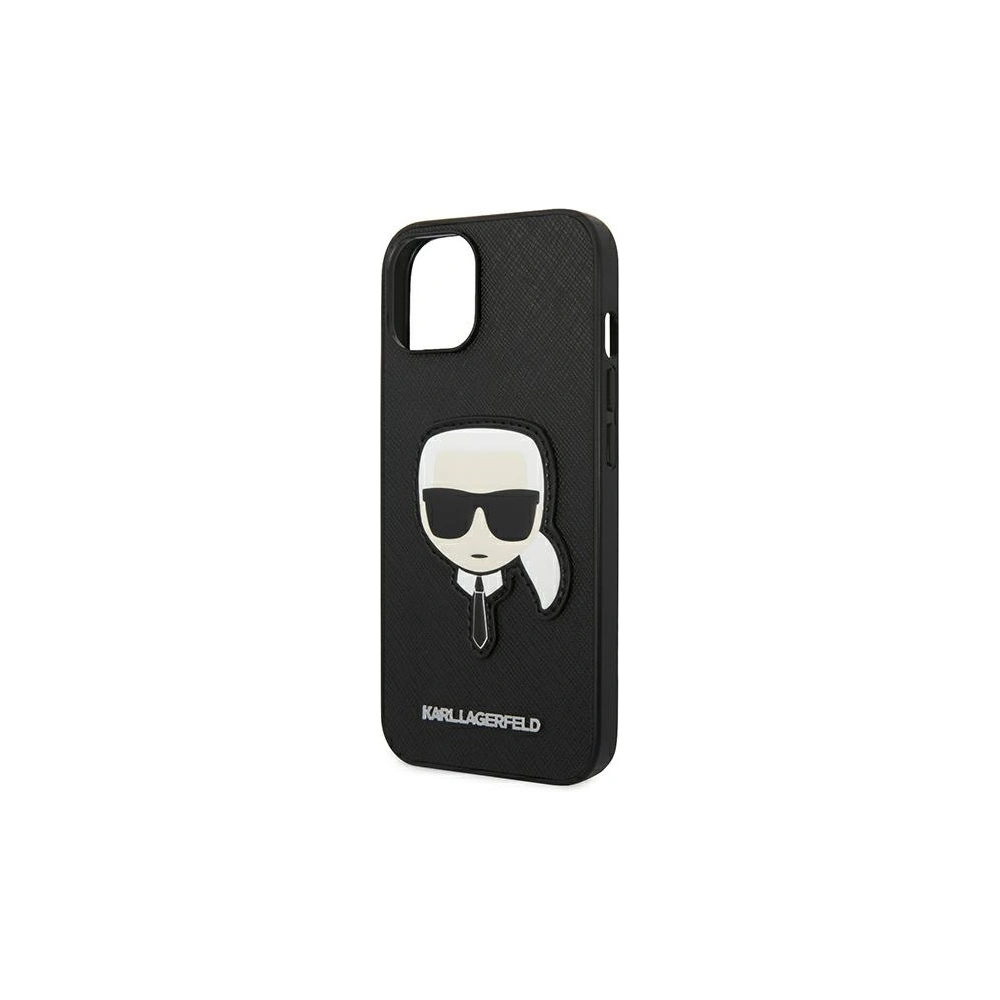 Etui Karl Lagerfeld KLHCP14SSAPKHK Apple iPhone 14 czarny/black hardcase Saffiano Karl`s Head Patch
