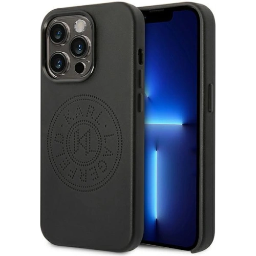 Kup Case Karl Lagerfeld KLHCP14XFWHK Apple iPhone 14 Pro Max Hardcase schwarz/schwarz Leder Perforiertes Logo - KLD1011 - {ean13} - Sklep Home Screen
