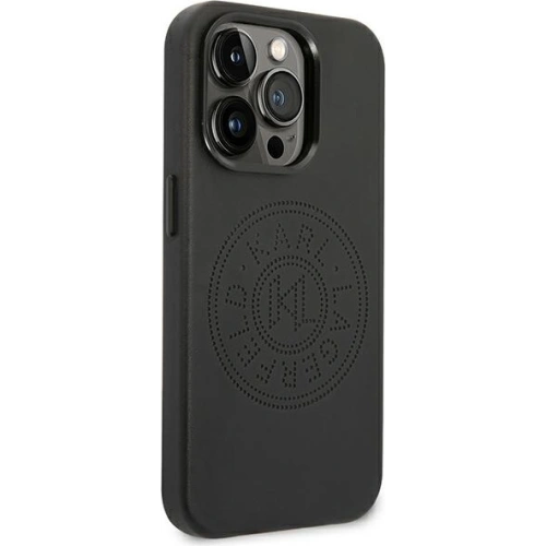 Buy Karl Lagerfeld KLHCP14XFWHK Apple iPhone 14 Pro Max hardcase black Leather Perforated Logo - KLD1011 - {ean13} - Home Screen Store Europe