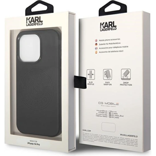 Kup Case Karl Lagerfeld KLHCP14XFWHK Apple iPhone 14 Pro Max Hardcase schwarz/schwarz Leder Perforiertes Logo - KLD1011 - {ean13} - Sklep Home Screen
