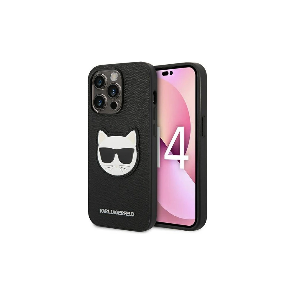 Etui Karl Lagerfeld KLHCP14XSAPCHK Apple iPhone 14 Pro Max hardcase czarny/black Saffiano Choupette Head Patch