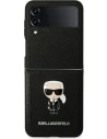 Etui Karl Lagerfeld KLHCZF4IKMSBK Samsung Galaxy Z Flip 4 negru/black book Saffiano Ikonik Metal