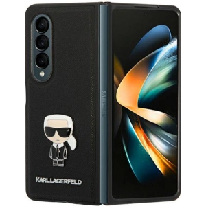 Kup Case Karl Lagerfeld KLHCZFD4IKMSBK Samsung Galaxy Z Fold 4 schwarz / black Buch Saffiano Ikonik Metall - KLD1020 - {ean13} - Sklep Home Screen