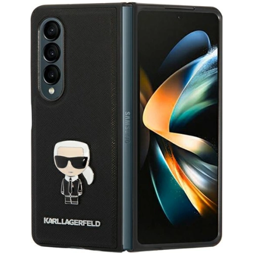 Kup Etui Karl Lagerfeld KLHCZFD4IKMSBK Samsung Galaxy Z Fold 4 negru/black book Saffiano Ikonik Metal - KLD1020 - {ean13} - Sklep Home Screen