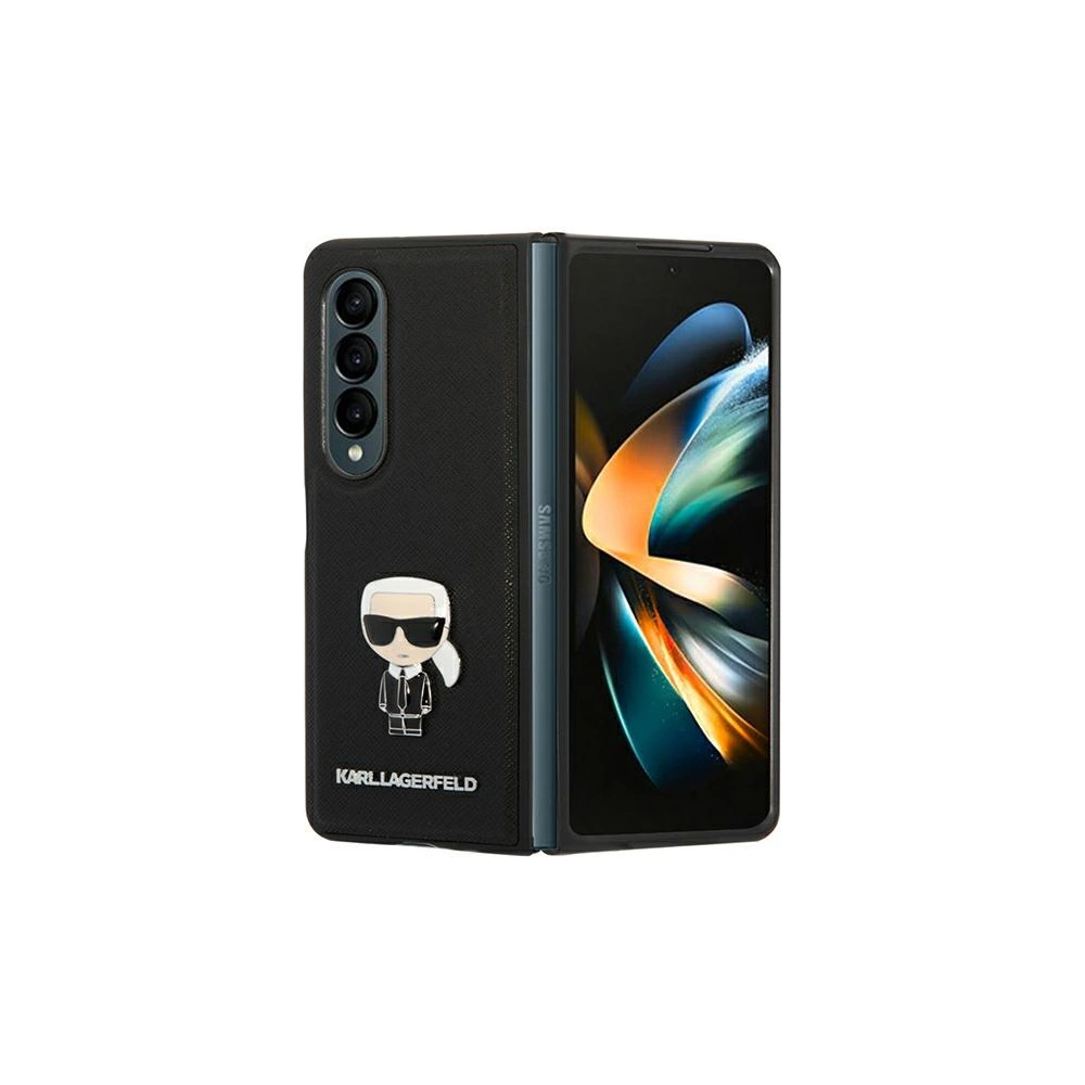 Etui Karl Lagerfeld KLHCZFD4IKMSBK Samsung Galaxy Z Fold 4 czarny/black book Saffiano Ikonik Metal