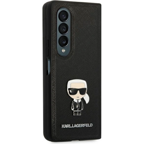 Buy Karl Lagerfeld KLHCZFD4IKMSBK Samsung Galaxy Z Fold 4 black book Saffiano Ikonik Metal - KLD1020 - {ean13} - Home Screen Store Europe