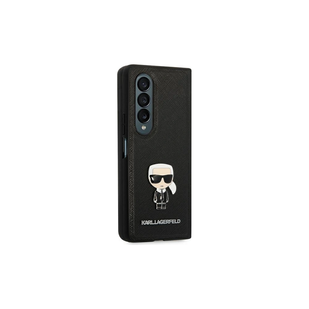 Etui Karl Lagerfeld KLHCZFD4IKMSBK Samsung Galaxy Z Fold 4 czarny/black book Saffiano Ikonik Metal