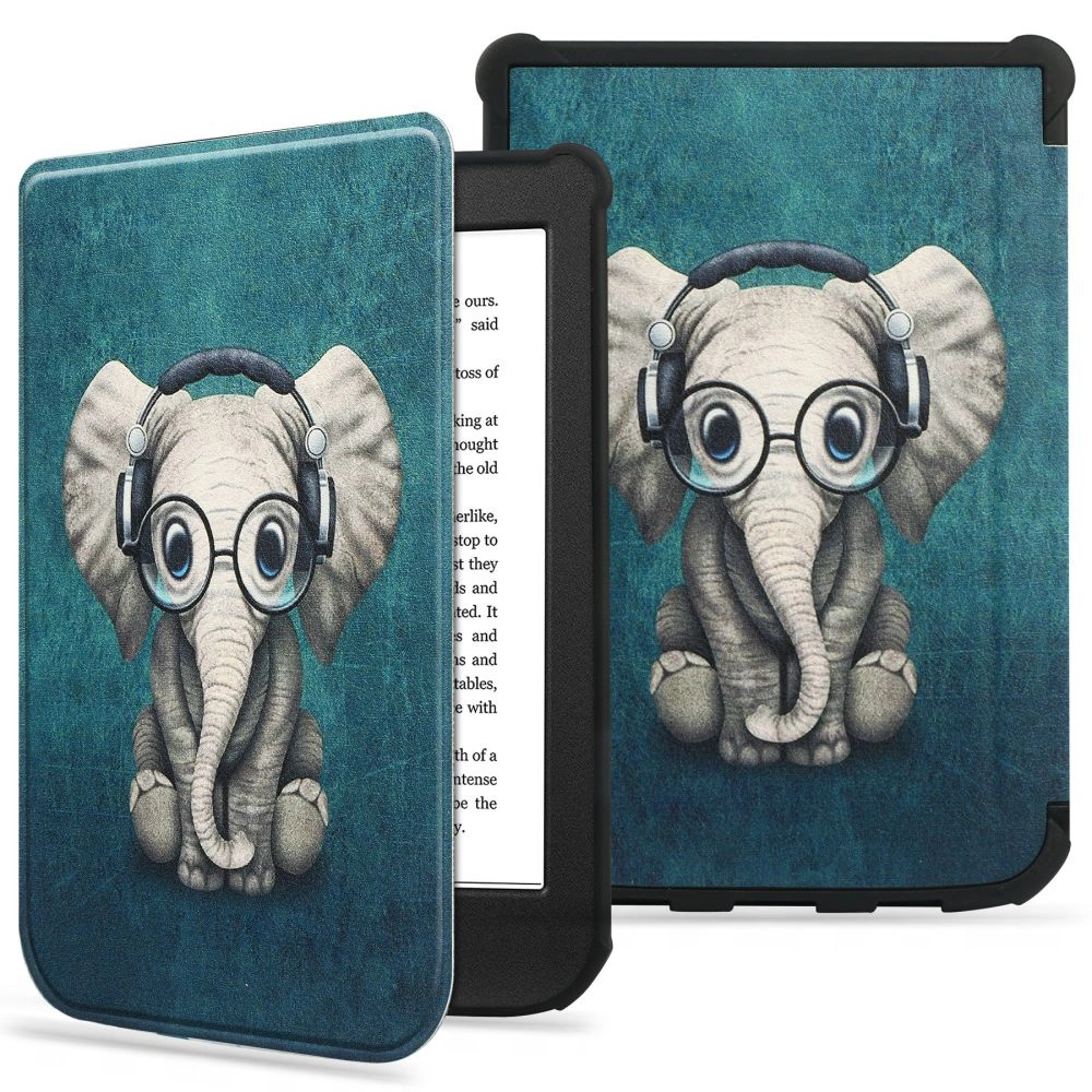 Etui Tech-Protect Smartcase Pocketbook Color/Touch Lux 4/5/HD 3 Happy Elephant