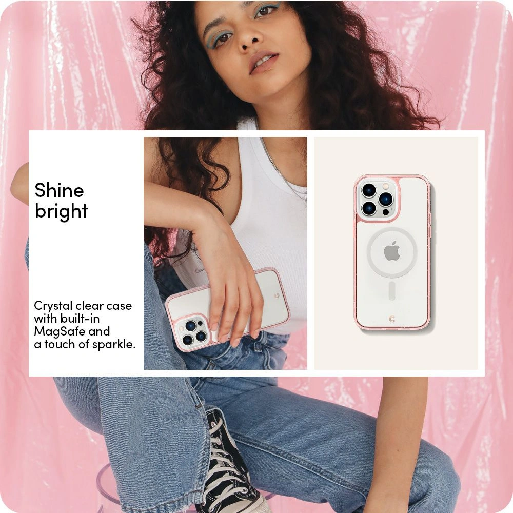Etui Spigen Cyrill Shine Mag MagSafe Apple iPhone 14 Pro Glitter Rose