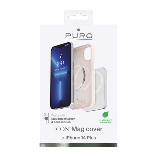 Kup Etui PURO ICON MAG MagSafe Apple iPhone 14 Plus / 15 Plus (Púder rózsaszín) - PUR608 - {ean13} - Sklep Home Screen
