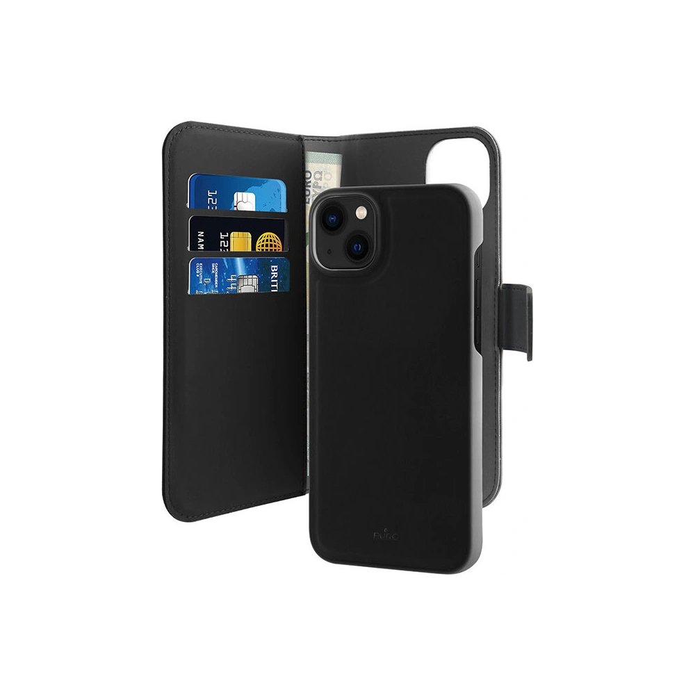 Etui PURO Wallet Detachable 2w1 Apple iPhone 14 Plus / 15 Plus (czarny)