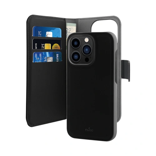 Kup PURO Wallet Case abnehmbar 2-in-1 für Apple iPhone 14 Pro Max (schwarz) - PUR617 - {ean13} - Sklep Home Screen