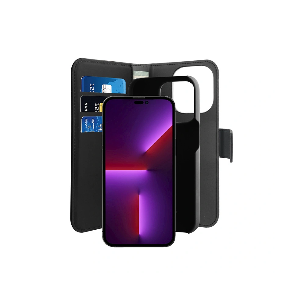 Etui PURO Wallet Detachable 2w1 Apple iPhone 14 Pro Max (czarny)