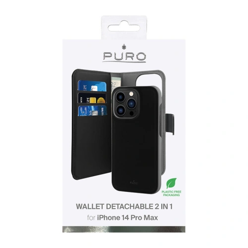 Kup PURO Wallet Case abnehmbar 2-in-1 für Apple iPhone 14 Pro Max (schwarz) - PUR617 - {ean13} - Sklep Home Screen