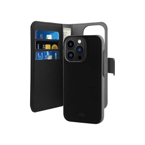 Kup PURO Wallet Case Abnehmbar 2in1 für Apple iPhone 14 Pro (schwarz) - PUR618 - {ean13} - Sklep Home Screen