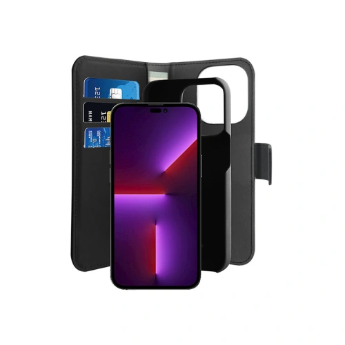 Kup PURO Wallet Case Abnehmbar 2in1 für Apple iPhone 14 Pro (schwarz) - PUR618 - {ean13} - Sklep Home Screen