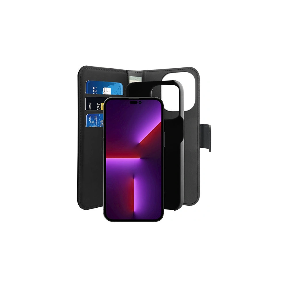 Etui PURO Wallet Detachable 2w1 Apple iPhone 14 Pro (czarny)