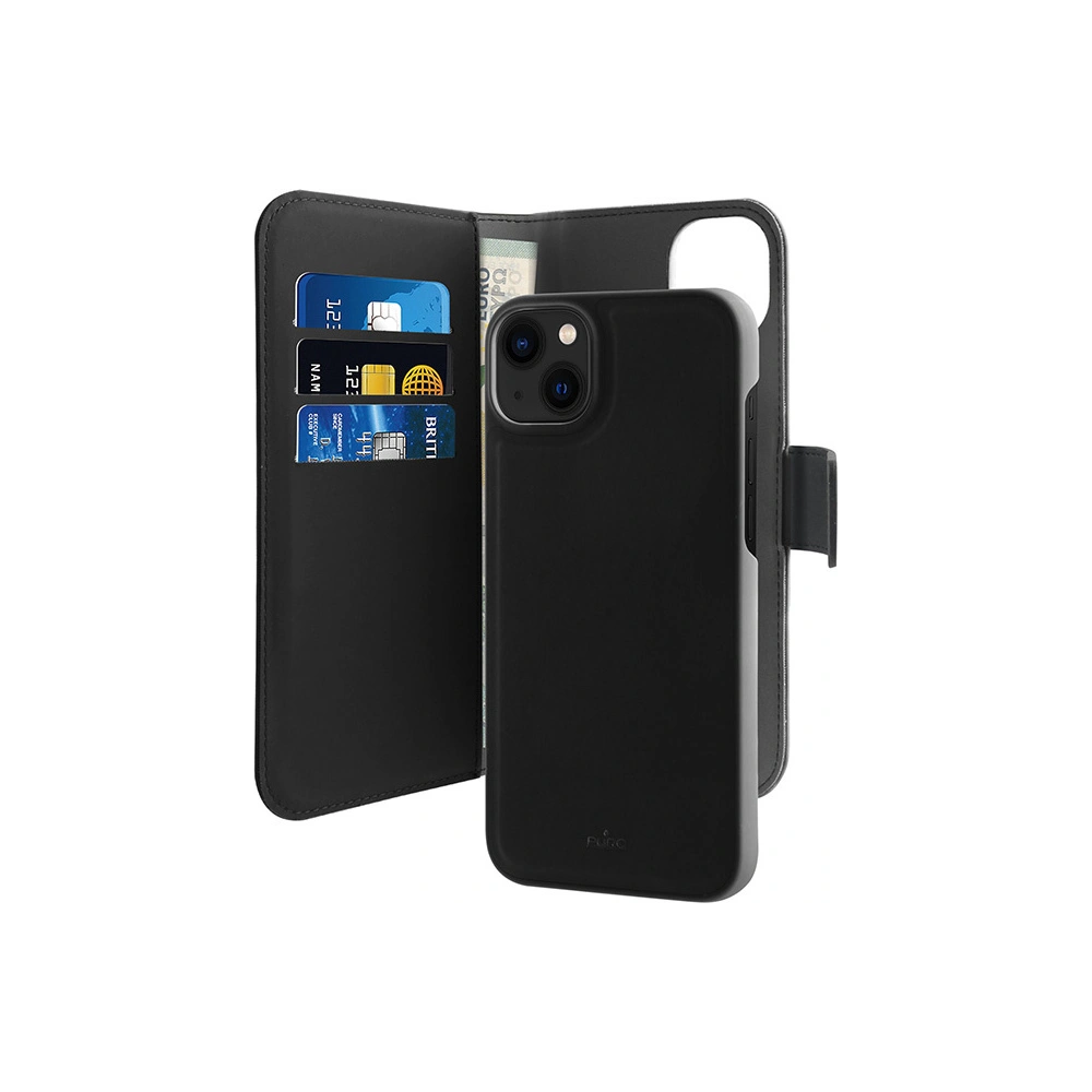 Etui PURO Wallet Detachable 2w1 Apple iPhone 14/13 (czarny)