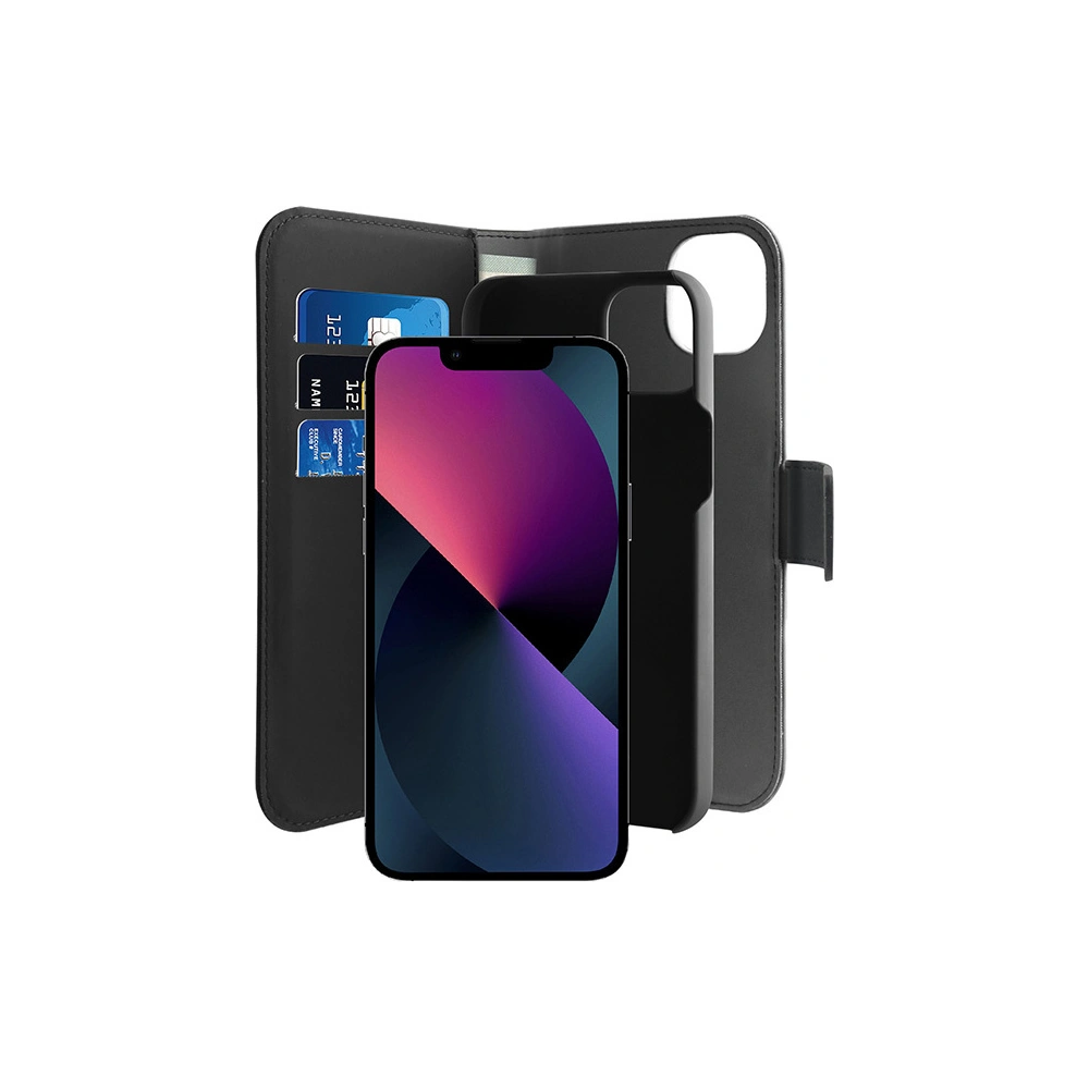 Etui PURO Wallet Detachable 2w1 Apple iPhone 14/13 (czarny)