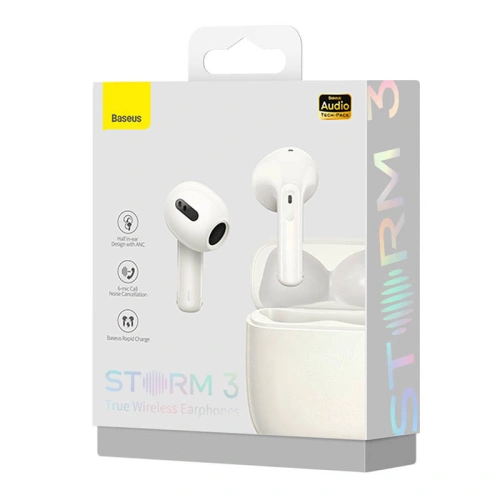 Buy Baseus Storm 3 Earbuds TWS ANC (white) - BSU3514 - {ean13} - Home Screen Store Europe