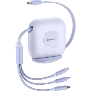 Kabel USB Baseus Fabric 3in1 USB-C/Lightning/microUSB 3,5A 1,7m (fialový)
