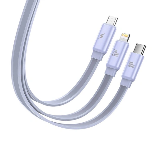Kup Cablul USB Baseus Fabric 3in1 USB-C/Lightning/microUSB 3,5A 1,7m (mov) - BSU3518 - {ean13} - Sklep Home Screen