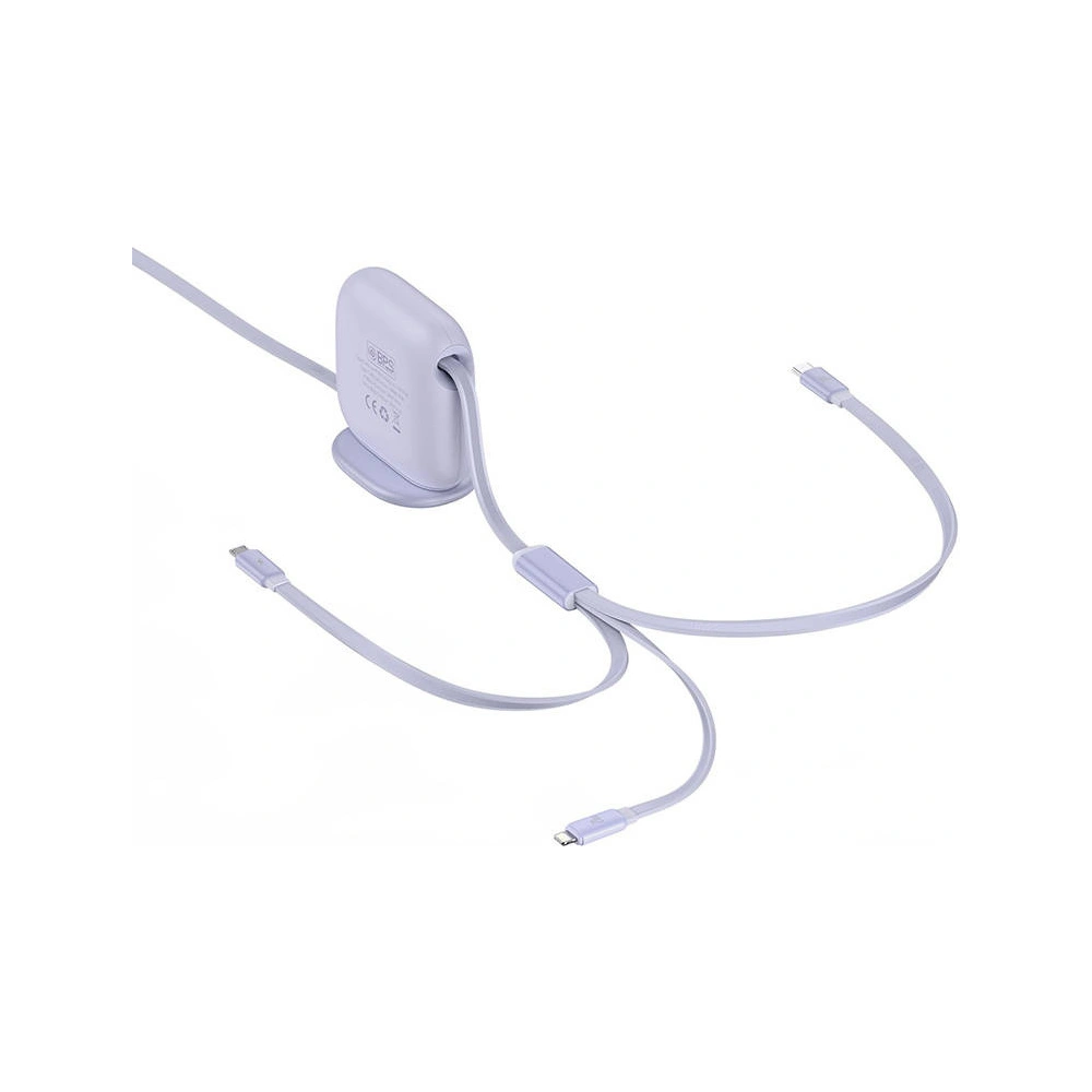 Kabel USB Baseus Fabric 3in1 USB-C/Lightning/microUSB 3,5A 1,7m (fioletowy)