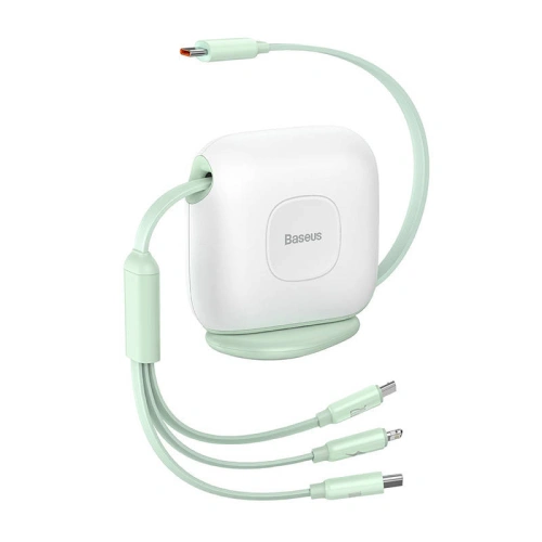 Buy Baseus Fabric 3in1 Cable USB - USB-C/Lightning/microUSB 3,5A 1.7m (white-green) - BSU3519 - {ean13} - Home Screen Store Europe