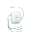 Cablu USB Baseus Fabric 3w1 USB-C / Lightning / Micro 3,5A 1,7m (alb-verde)