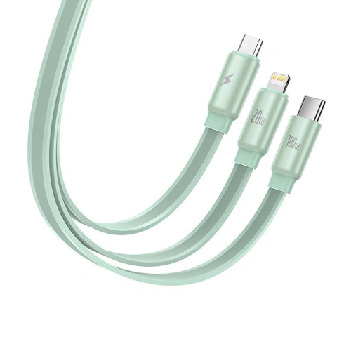 Kup USB-Kabel Baseus Fabric 3w1 USB-C / Lightning / Micro 3,5A 1,7m (weiß-grün) - BSU3519 - {ean13} - Sklep Home Screen