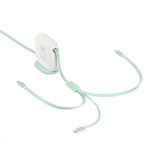 Kup USB kábel Baseus Szövet 3w1 USB-C / Lightning / Micro 3,5A 1,7m (fehér-zöld) - BSU3519 - {ean13} - Sklep Home Screen