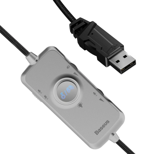Kup Baseus GAMO sluchátka USB s mikrofonem a ovladačem pro hráče šedé - BSU3533GRY - {ean13} - Sklep Home Screen