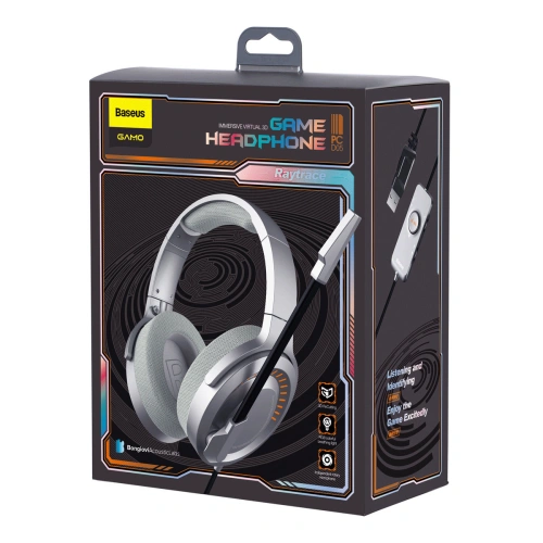 Buy Baseus GAMO USB headphones with microphone and remote for players gray - BSU3533GRY - {ean13} - Home Screen Store Europe