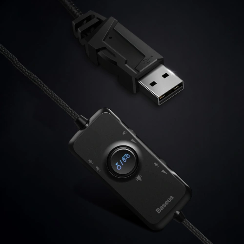 Kup Baseus GAMO sluchátka USB s mikrofonem a ovladačem pro hráče šedé - BSU3533GRY - {ean13} - Sklep Home Screen