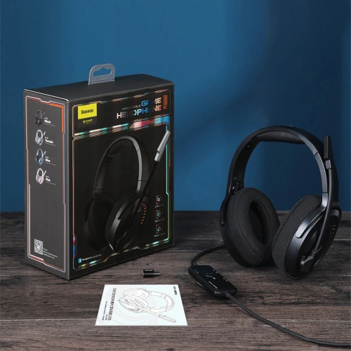 Buy Baseus GAMO USB headphones with microphone and remote for players gray - BSU3533GRY - {ean13} - Home Screen Store Europe