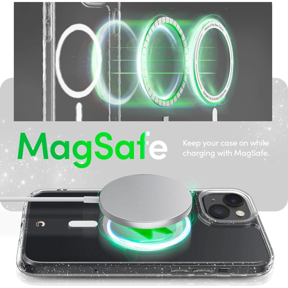 Etui Spigen Cyrill Shine Mag MagSafe Apple iPhone 14 Plus / 15 Plus Glitter Clear