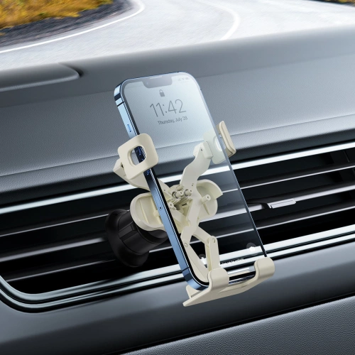 Kup Autohalterung für Lüftungsgitter Baseus Stable Gravitational Car Mount Lite (Air Outlet Version) creme-weiß - BSU3538 - {ean13} - Sklep Home Screen