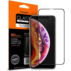 Kup Szkło hartowane Spigen GLAS.tR TC 3D Full Cover Case Friendly iPhone 11 Pro/iPhone XS - SPN422BLK - {ean13} - Sklep Home Screen