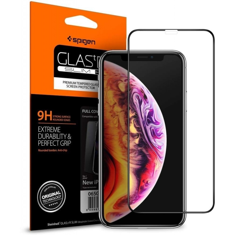 Szkło hartowane Spigen GLAS.tR TC 3D Full Cover Case Friendly iPhone 11 Pro/iPhone XS