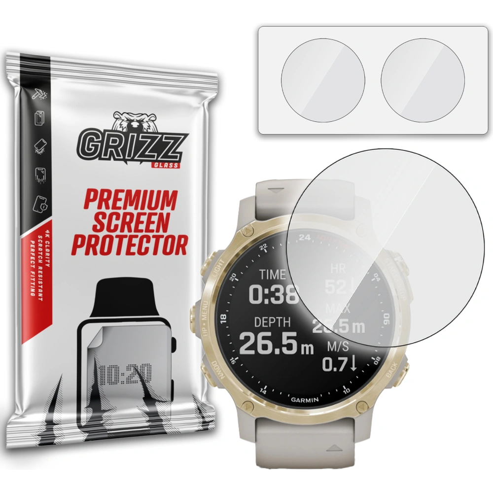 Szkło hybrydowe GrizzGlass HybridGlass do Garmin Descent Mk2s